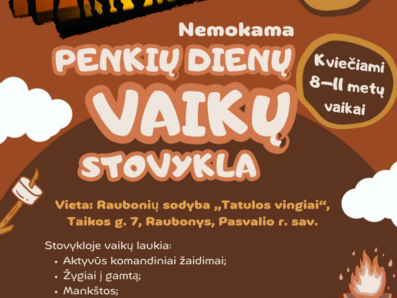Penkių dienų stovykla vaikams